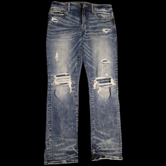 American Eagle Outfitters Slim fit Flex Destroyed-style Stretch Jeans 31 x 30 - Picture 1 of 8